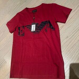 Emporio Armani Red Short Sleeve Tee
